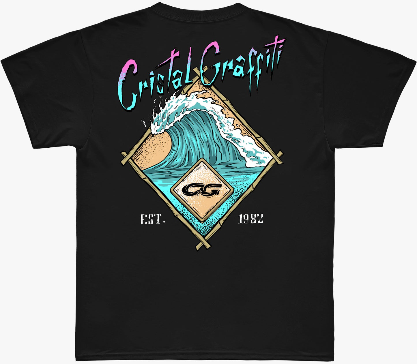 Camiseta Oversized Cristal Graffiti - Preta - Sea Wave