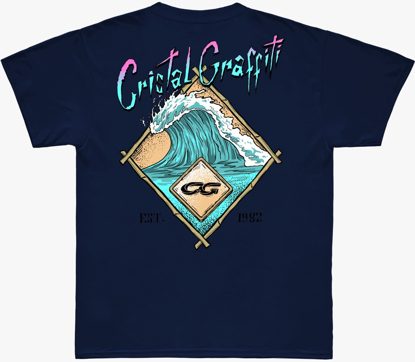 Camiseta Oversized Cristal Graffiti - Azul - Sea Wave
