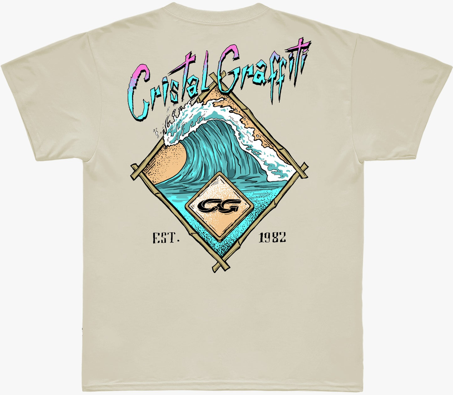 Camiseta Oversized Cristal Graffiti - Off White - Sea Wave