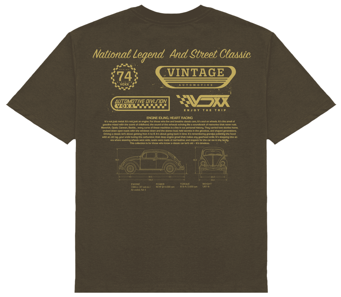 Camiseta Oversized Voxx - Marrom - National Beetle