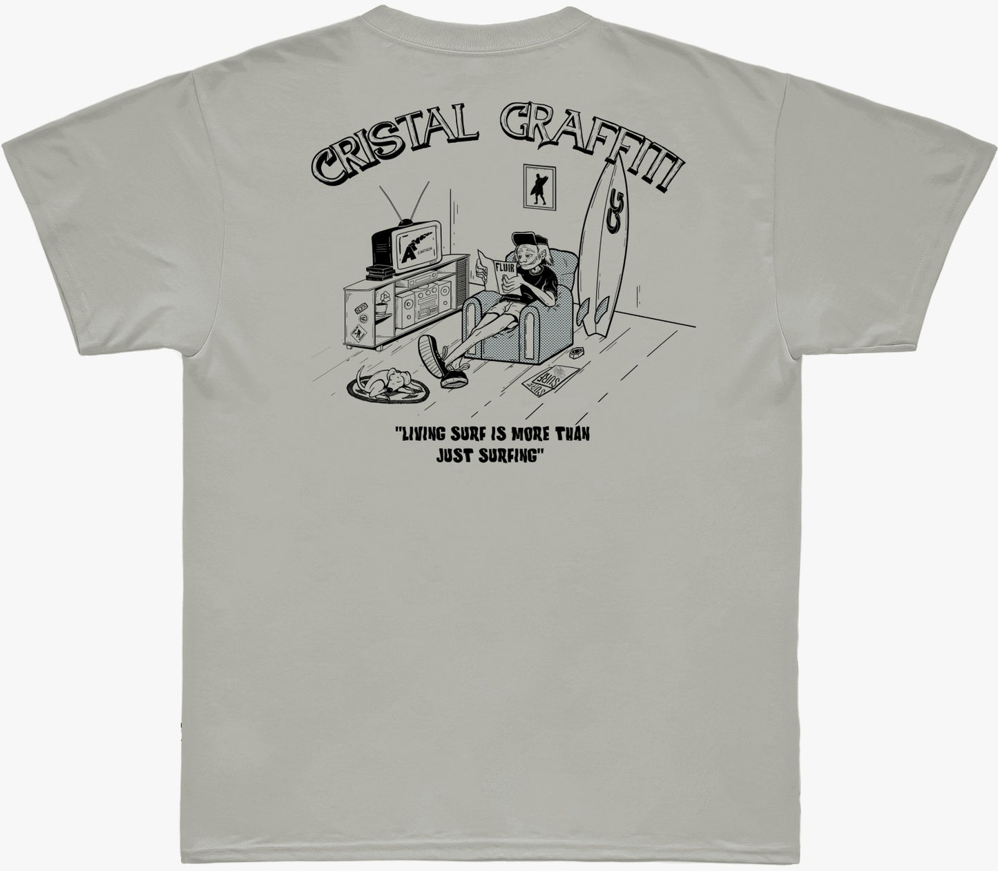 Camiseta Cristal Graffiti Oversized - Off White - Living surf