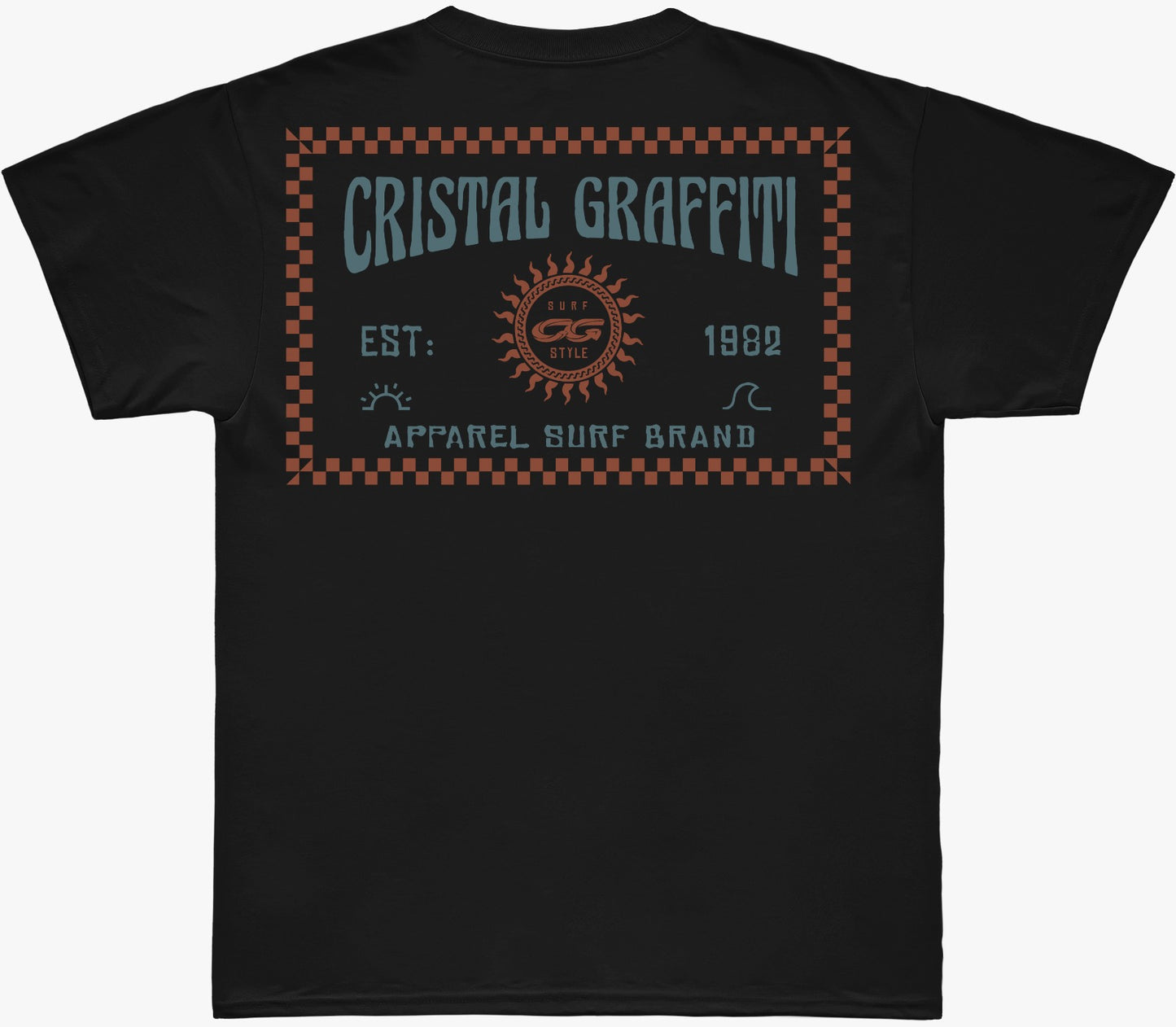 Camiseta Cristal Graffiti - Surf 1982 - Preto
