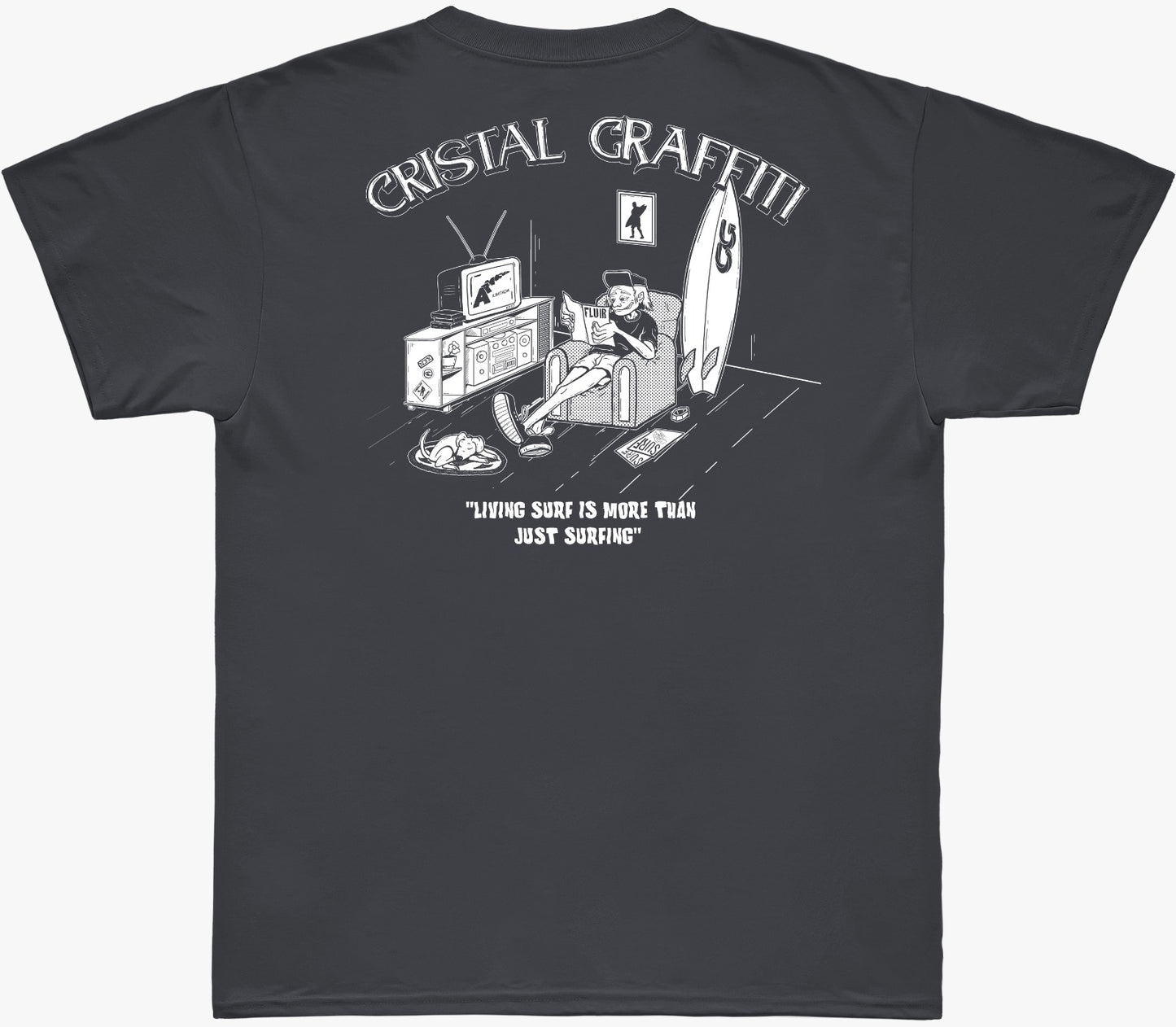 Camiseta Cristal Graffiti Oversized - Cinza - Living surf