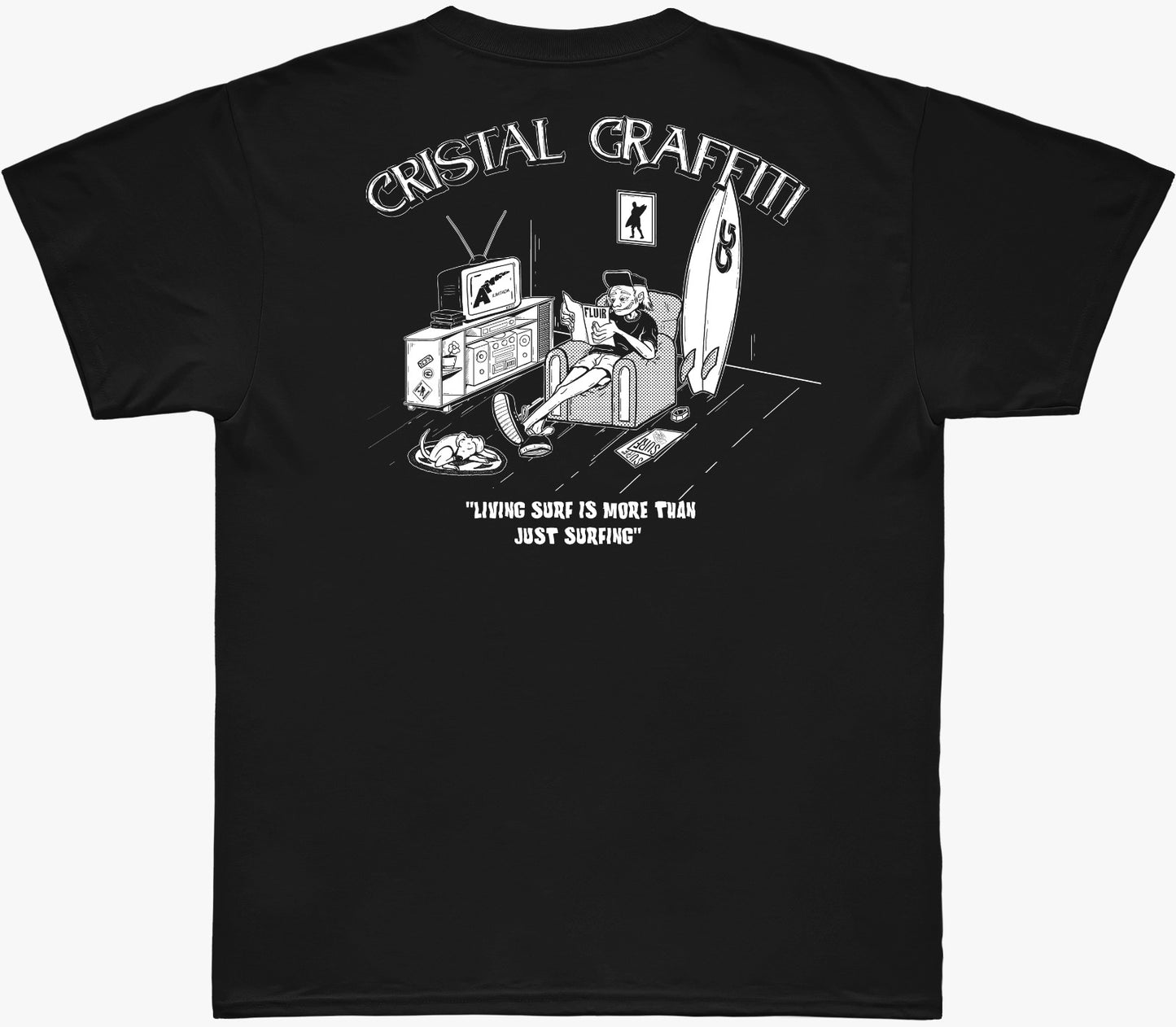 Camiseta Cristal Graffiti Oversized - Preto - Living surf