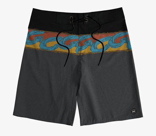 Boardshort Cristal Graffiti - Cinza - Surf