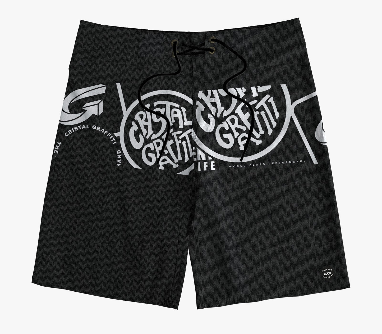 Boardshort Cristal Graffiti - Cinza - Grafite