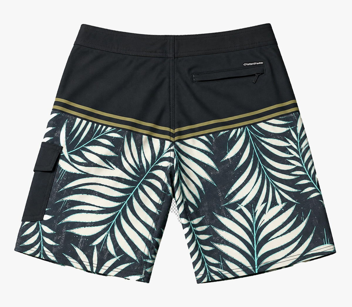 Boardshort Cristal Graffiti - Cinza e Branco - Tropical Sand