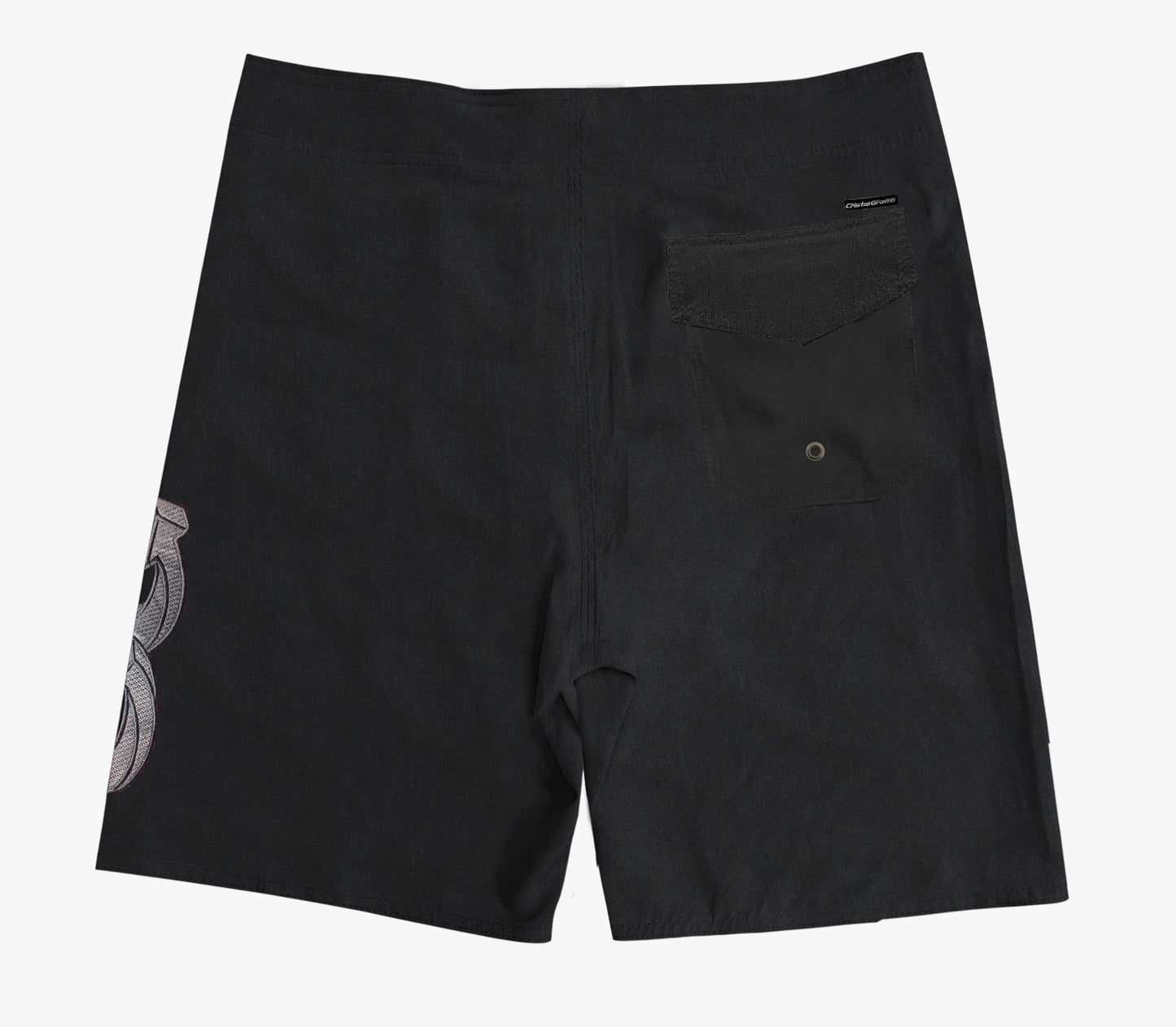Boardshort Cristal Graffiti - Preta - Bordada