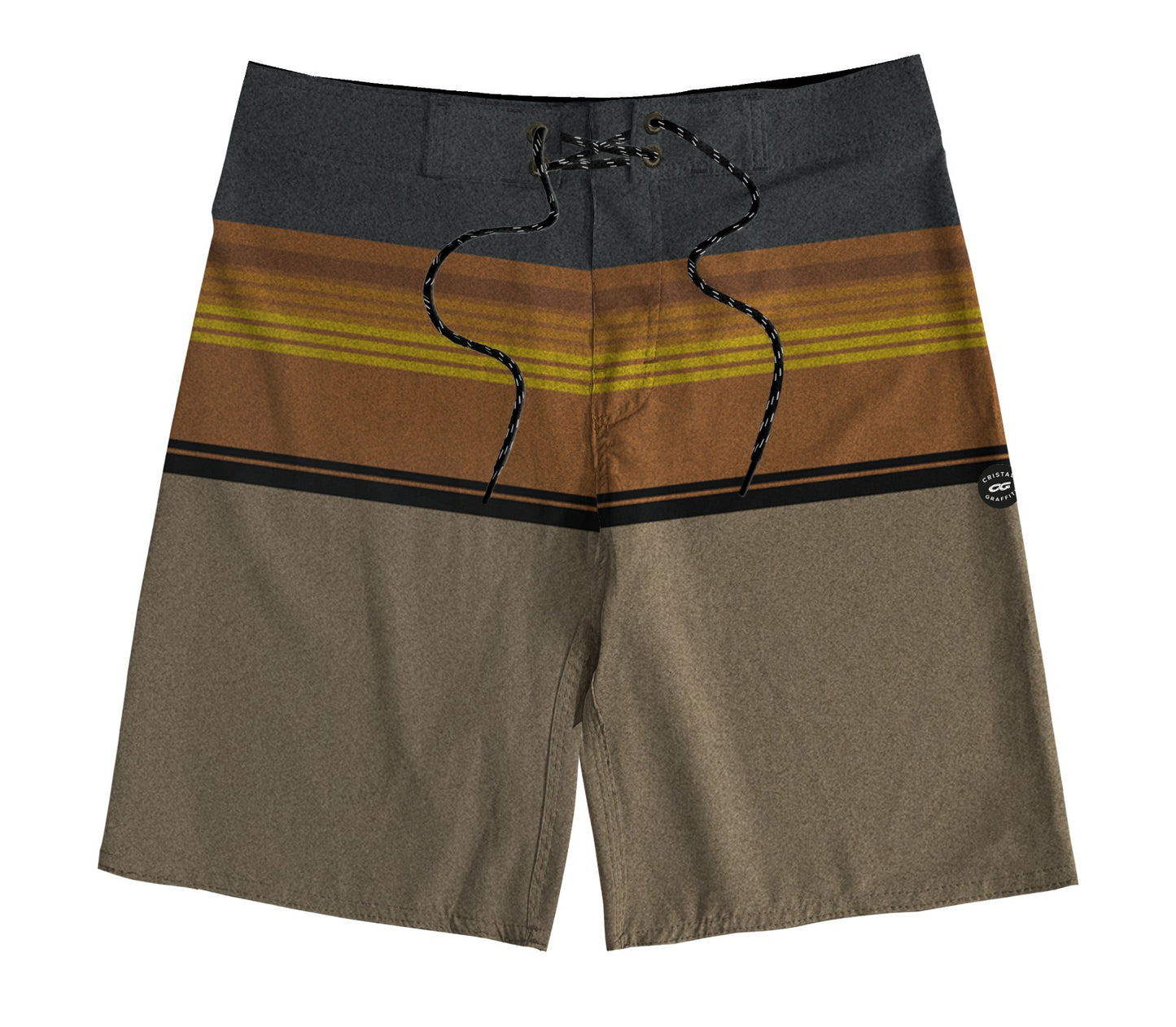 Boardshort Cristal Graffiti - Marrom - Shades of brown