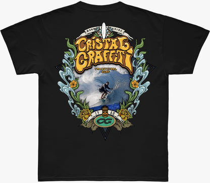 Camiseta Cristal Graffiti - Preta - André Surf Hawaii - Oversized