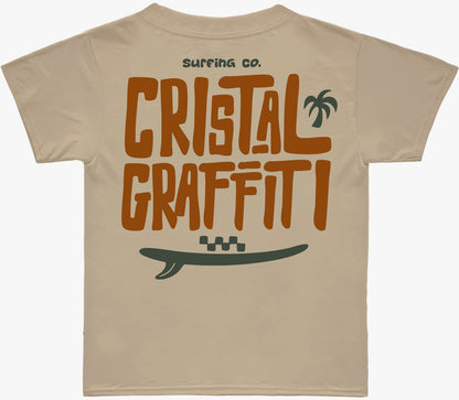 Camiseta Cristal Graffiti -  Bege - Surfing Infantil