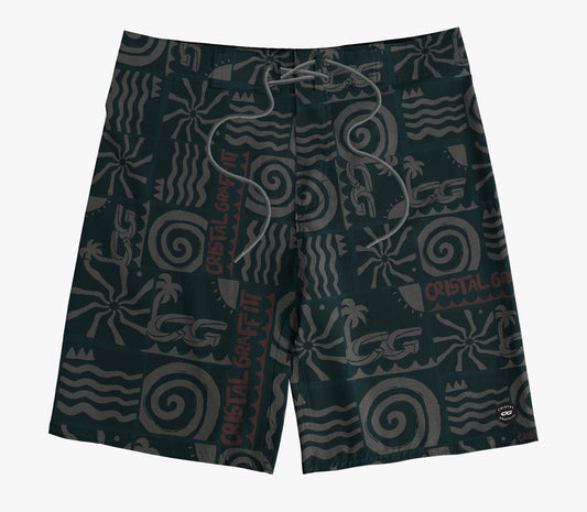 Boardshort Cristal Graffiti - Azul - Surf