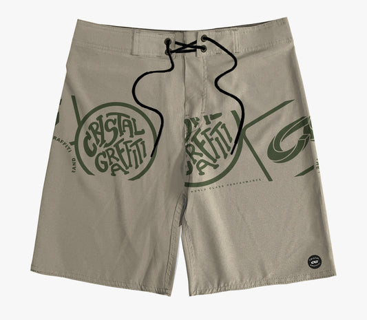 Boardshort Cristal Graffiti - Bege - Eclipse CG