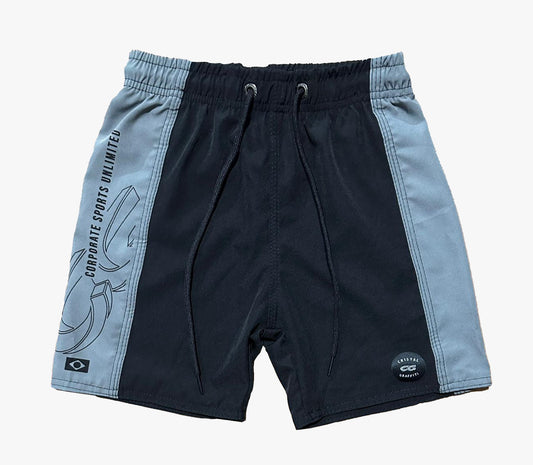 Short Elastico Cristal Graffiti - Azul e Preto - Infantil