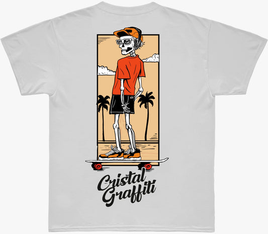 Camiseta Cristal Graffiti - Branca - Caveira