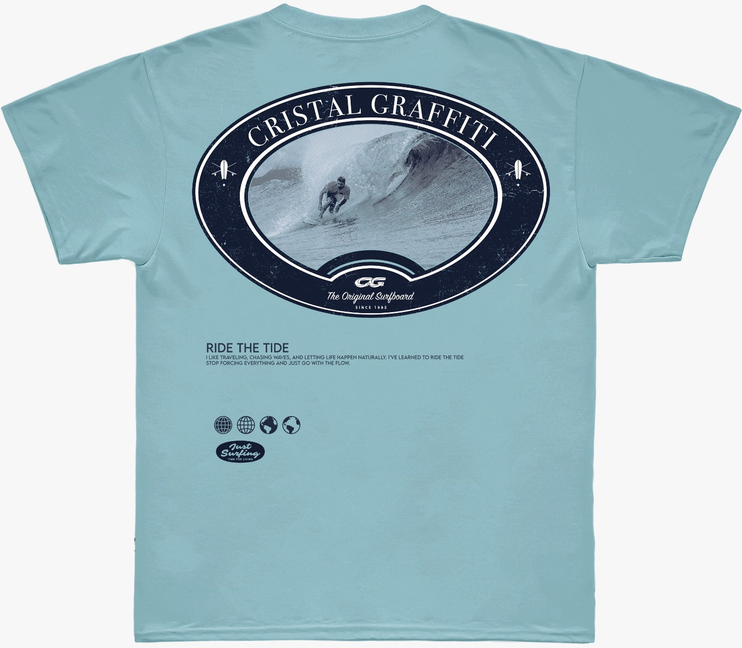 Camiseta Cristal Graffiti - Azul Claro - Surfing