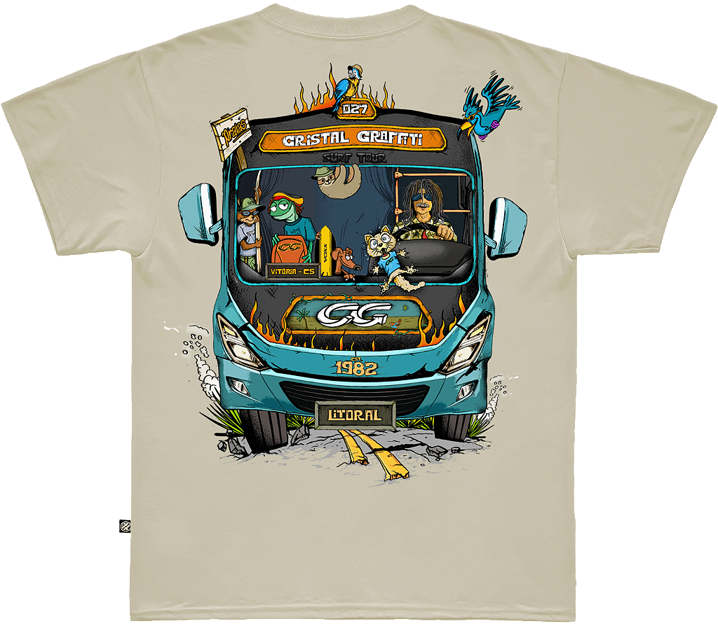 Camiseta Cristal Graffiti- Off White - Surfwear Bus Tour