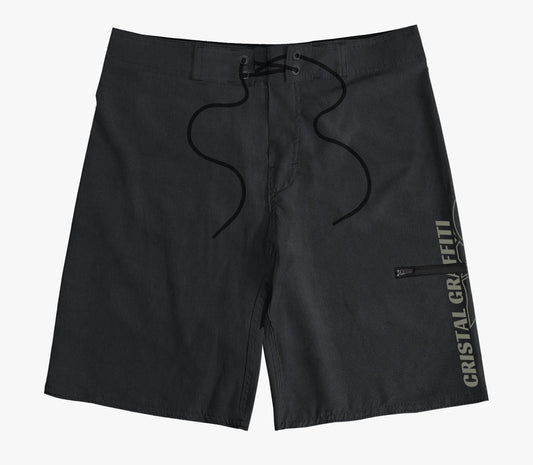 Boardshort Cristal Graffiti - Cinza - Forest Tech