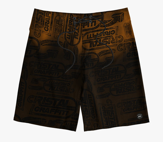 Boardshort Cristal Graffiti - Amarelo - Midnight Print