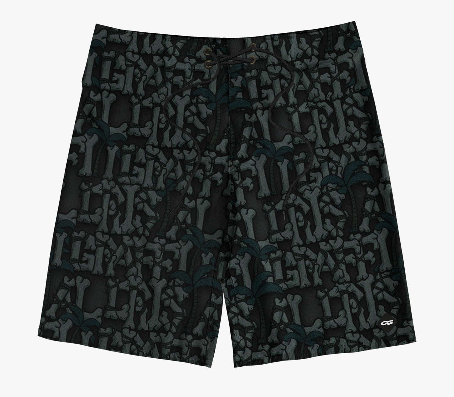 Boardshort Cristal Graffiti - Preto - Skull 2.0