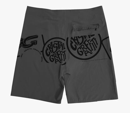 Boardshort Cristal Graffiti - Preto - Eclipse CG