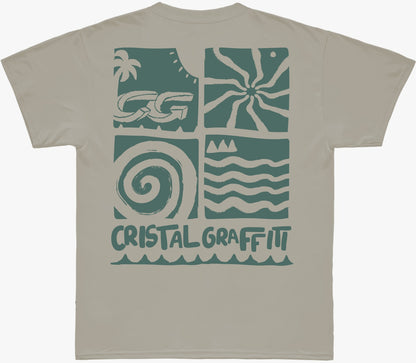 Camiseta Cristal Graffiti - Bege - Estações