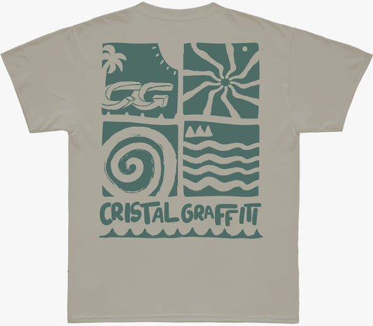 Camiseta Cristal Graffiti - Bege - Estações