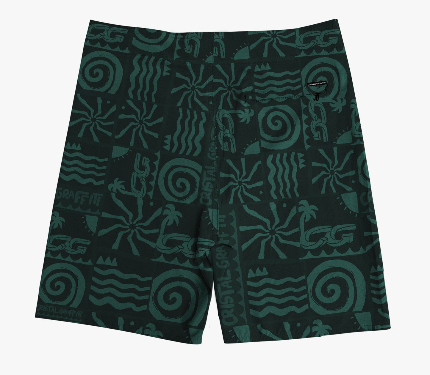 Boardshort Cristal Graffiti - Verde - Surf