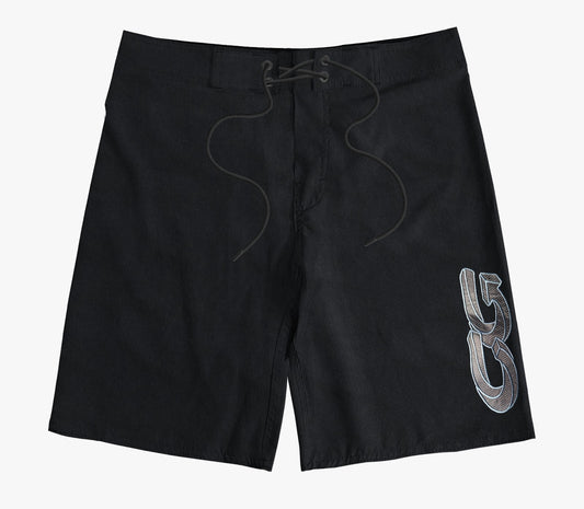 Boardshort Cristal Graffiti - Preta - Bordada