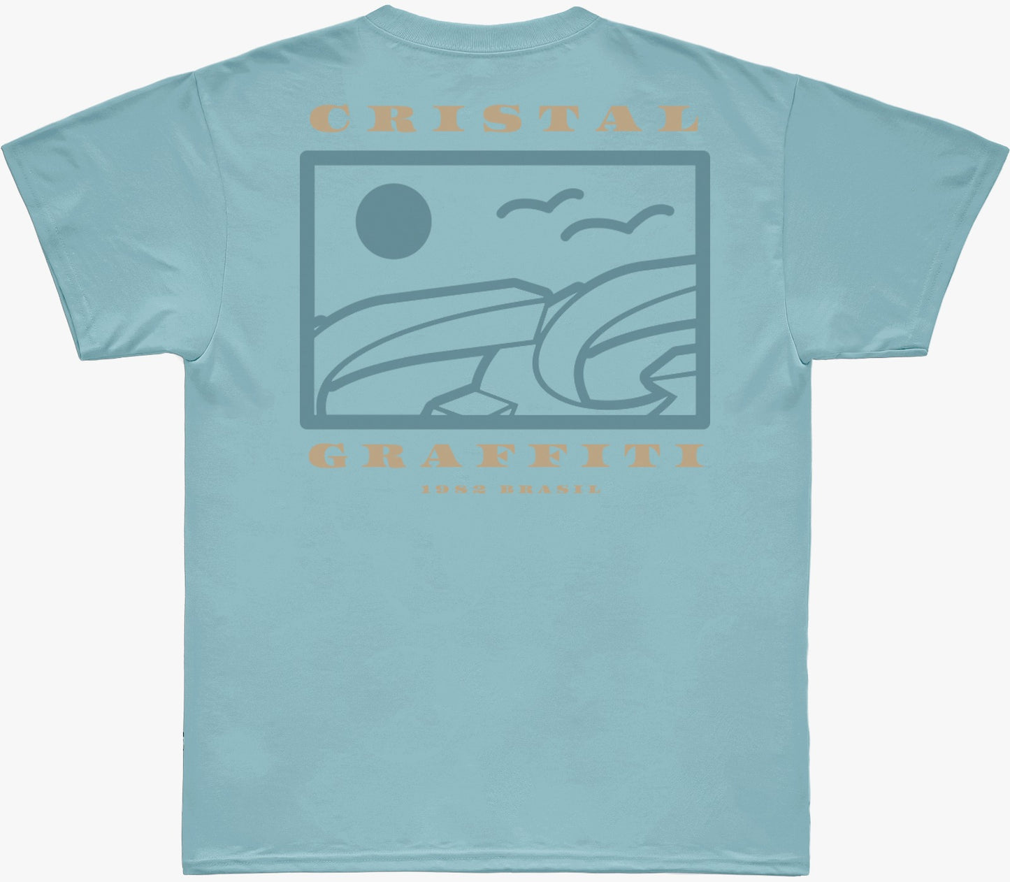 Camiseta Cristal Graffiti - Azul Claro - Brasil 1982 - Líquida Abril