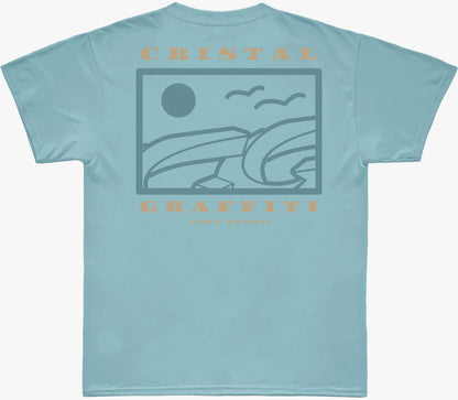 Camiseta Cristal Graffiti - Azul Claro - Brasil 1982 - Líquida Abril