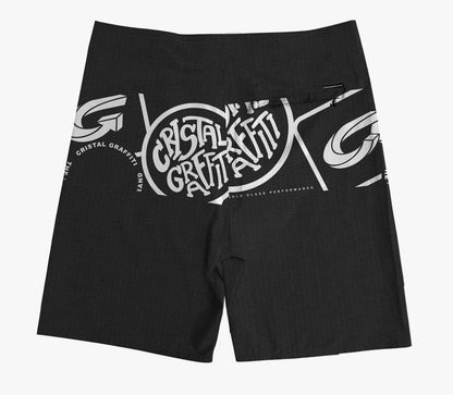 Boardshort Cristal Graffiti  - Cinza - Grafite