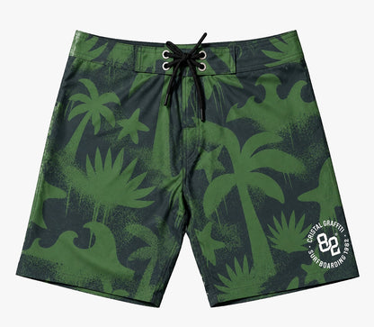 Boardshort Cristal Graffiti - Verde - Jungle Camo