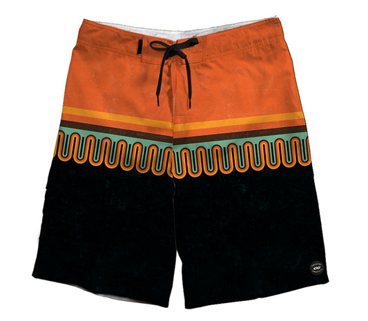 Boardshort Cristal Graffiti - Orange and Black