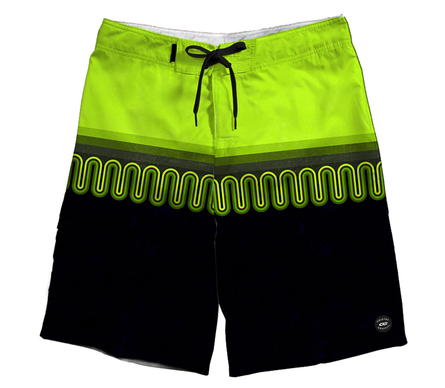 Boardshort  Cristal Graffiti - Neon and black