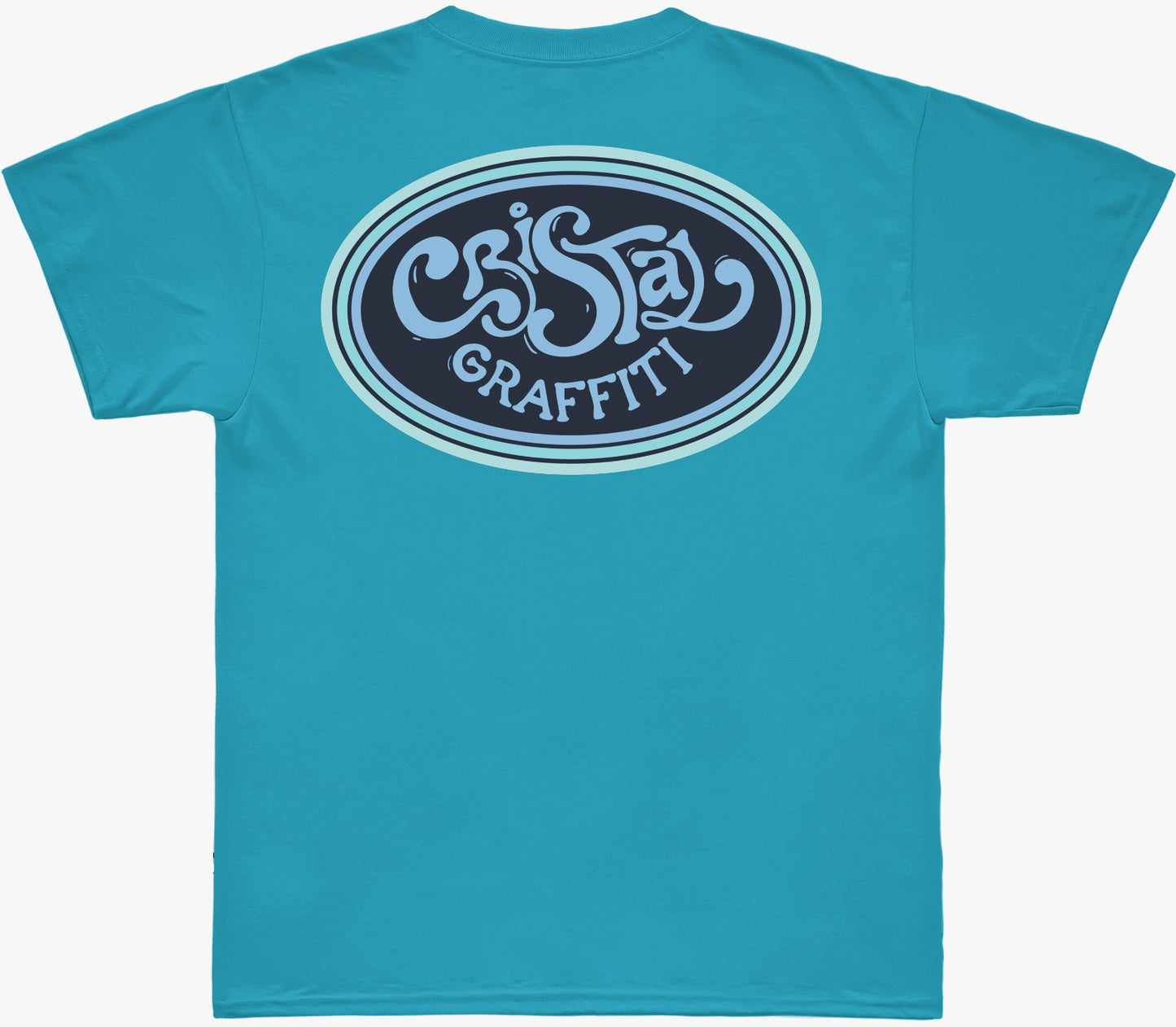 Camiseta Cristal Graffiti - Azul Claro - CG básica -  BLACK PROMO