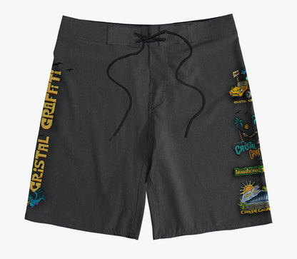 Boardshort  Cristal Graffiti -Cinza