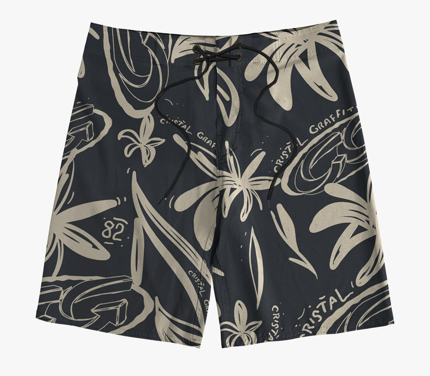 Boardshort Cristal Graffiti - Cinza - Flower