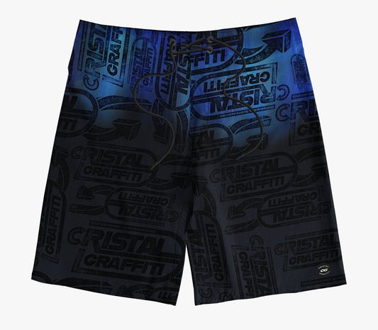 Boardshort Cristal Graffiti - Azul - Midnight Print
