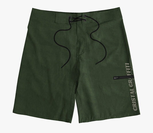 Boardshort Cristal Graffiti - Verde - Forest Tech