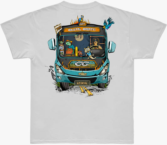 Camiseta Cristal Graffiti - Branca - Surfwear Bus Tour