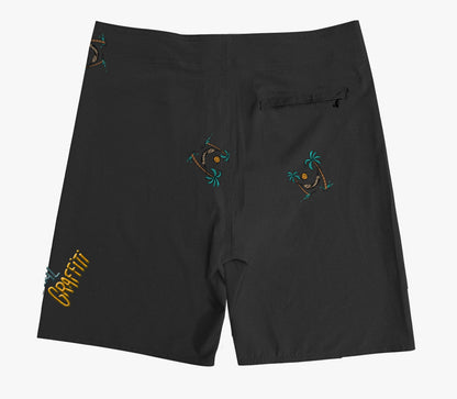 Boardshort  Cristal Graffiti - Preto