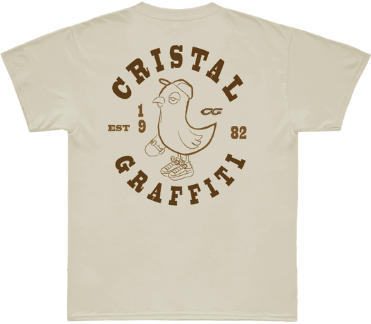 Camiseta Cristal Graffiti - Off White - Skate Pigeon