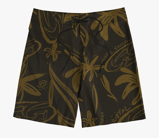 Boardshort Cristal Graffiti - Dourado - Flower