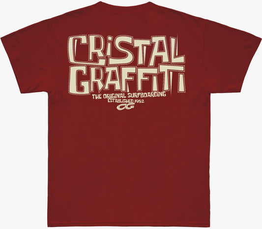 Camiseta Cristal Graffiti - Vermelha - Established 1982 - BLACK PROMO