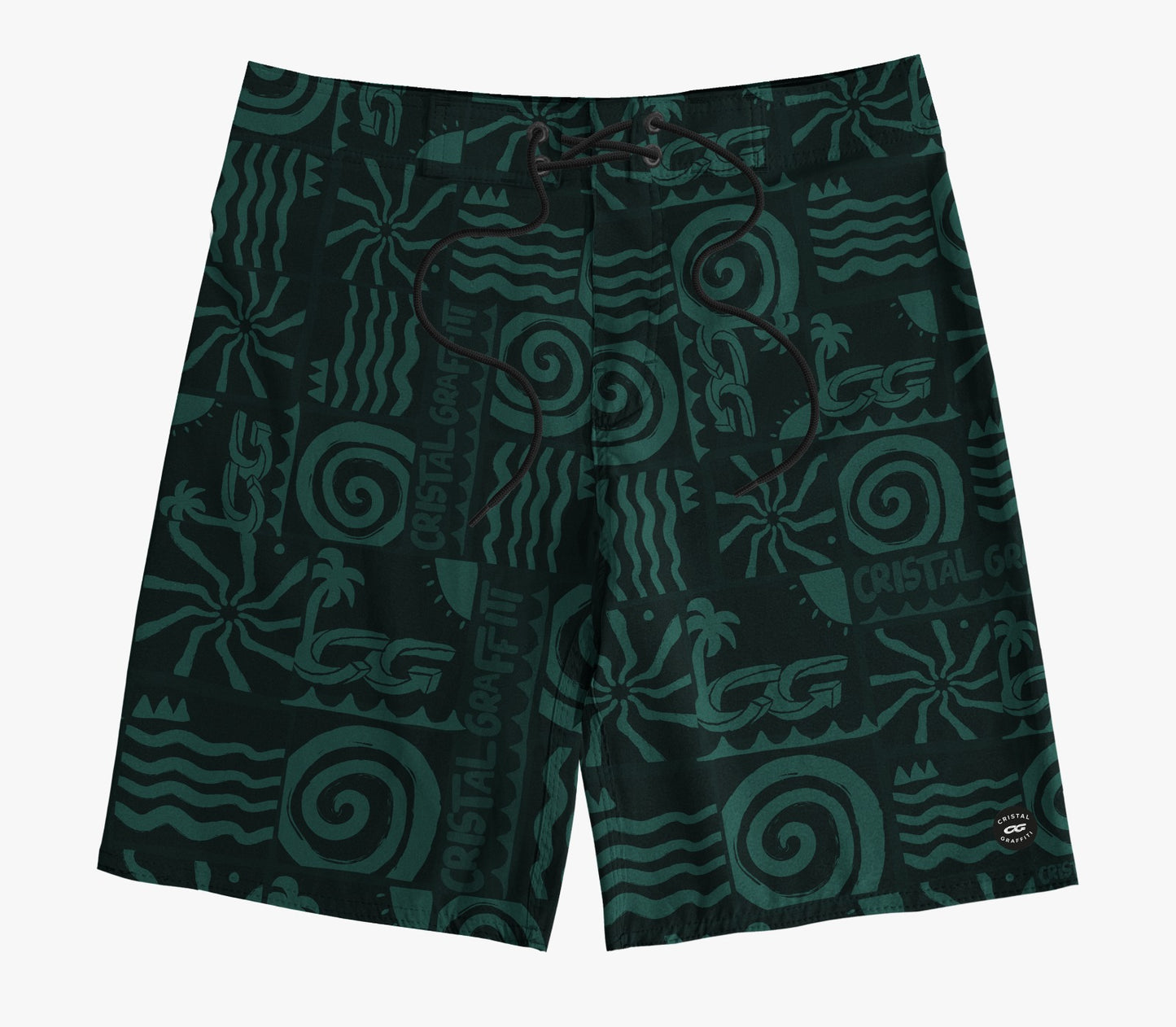 Boardshort Cristal Graffiti - Verde - Surf