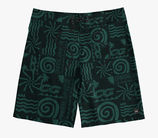 Boardshort Cristal Graffiti - Verde - Surf