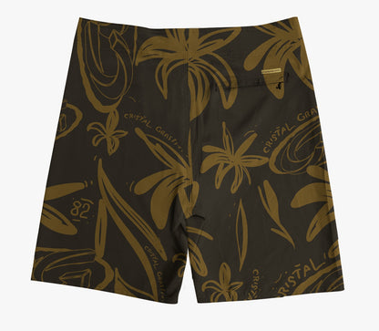 Boardshort Cristal Graffiti - Dourado - Flower