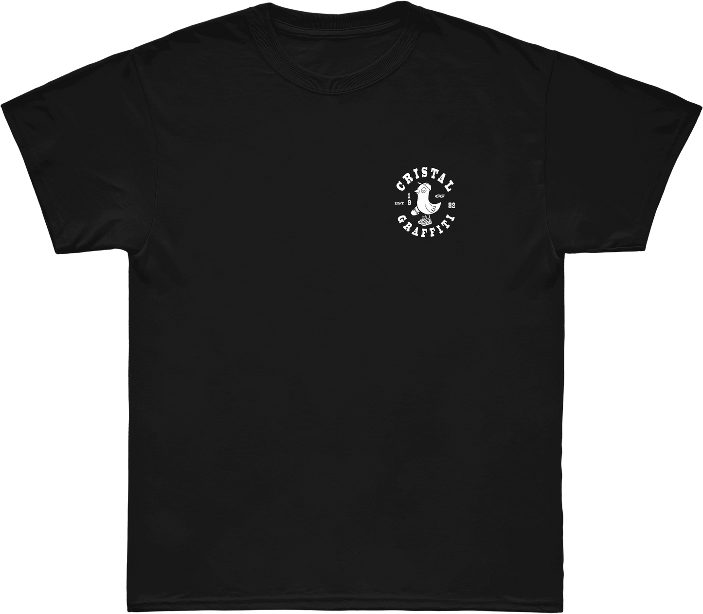 Camiseta Cristal Graffiti - Preto - Skate Pigeon